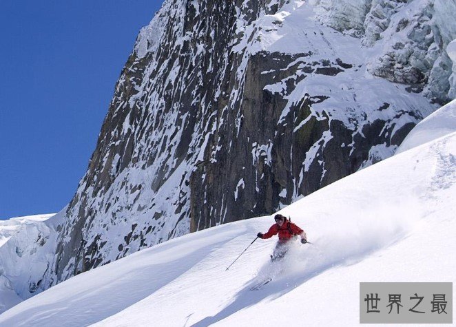 世界上最惊险的滑雪运动，从13000英尺高几近垂直的山峰滑下