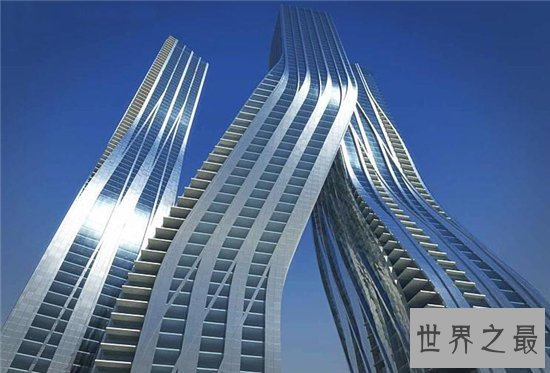 迪拜风中烛火大厦由多个建筑物组成，堪称最完美建筑