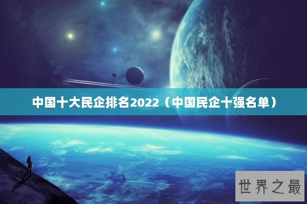 中国十大民企排名2022（中国民企十强名单）