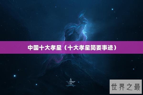 中国十大孝星（十大孝星简要事迹）