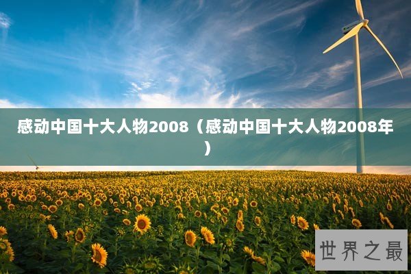 感动中国十大人物2008（感动中国十大人物2008年）