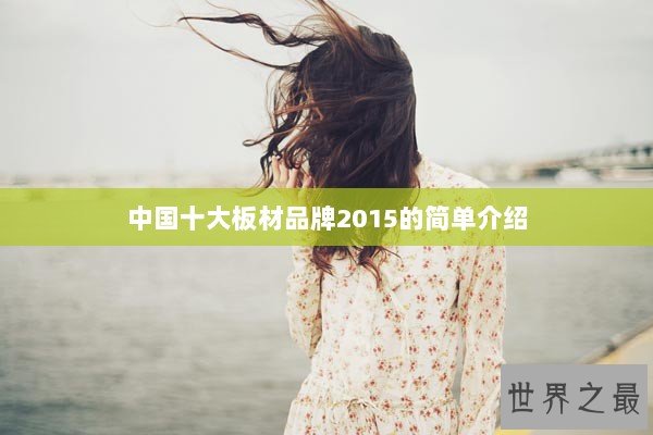 中国十大板材品牌2015的简单介绍