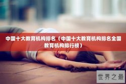 中国十大教育机构排名（中国十大教育机构排名全国教育机构排行榜）