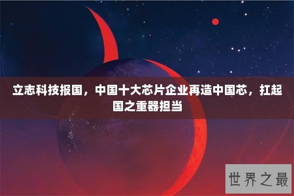 立志科技报国，中国十大芯片企业再造中国芯，扛起国之重器担当