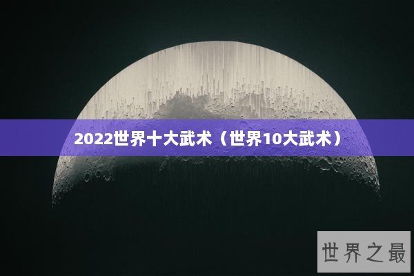 2022世界十大武术（世界10大武术）