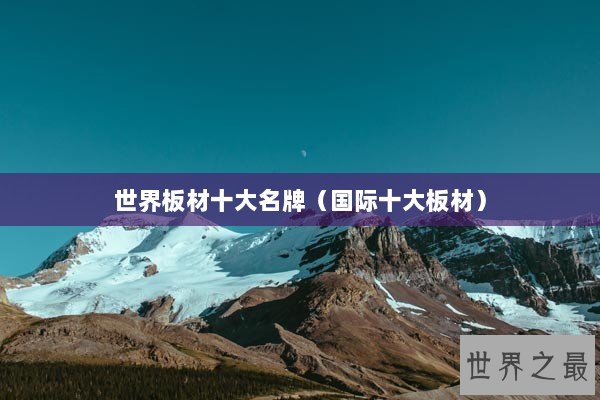 世界板材十大名牌（国际十大板材）