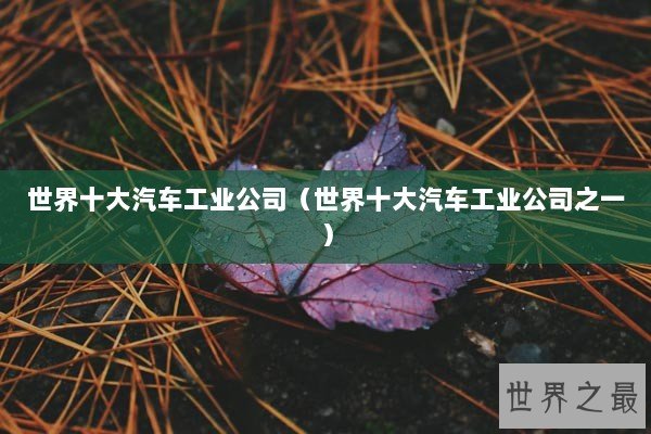 世界十大汽车工业公司（世界十大汽车工业公司之一）