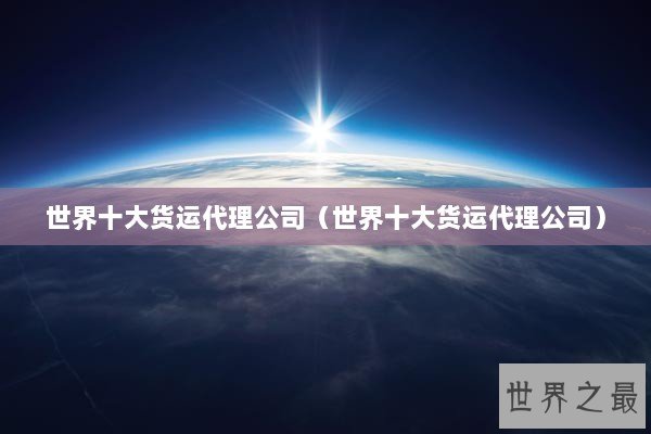 世界十大货运代理公司（世界十大货运代理公司）