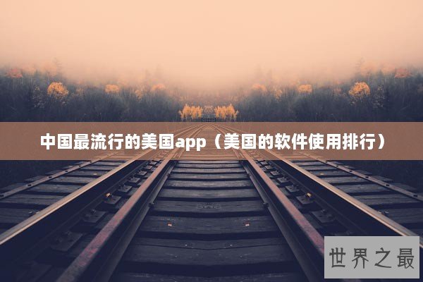 中国最流行的美国app（美国的软件使用排行）