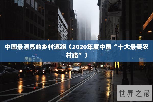 中国最漂亮的乡村道路（2020年度中国“十大最美农村路”）