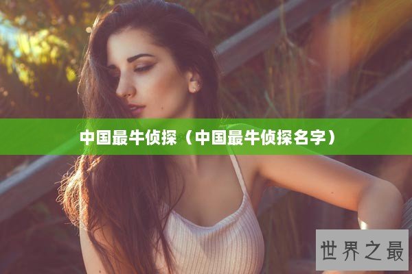 中国最牛侦探（中国最牛侦探名字）