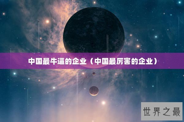 中国最牛逼的企业（中国最厉害的企业）