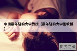 中国最年轻的大学教授（最年轻的大学副教授）