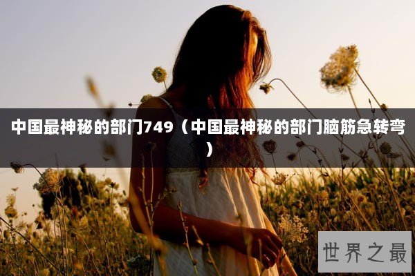 中国最神秘的部门749（中国最神秘的部门脑筋急转弯）