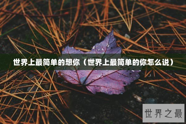 世界上最简单的想你（世界上最简单的你怎么说）