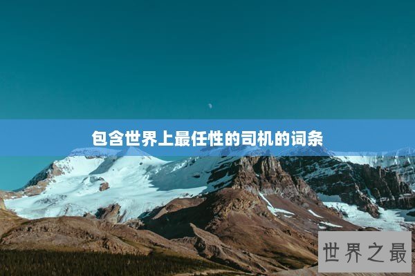 包含世界上最任性的司机的词条