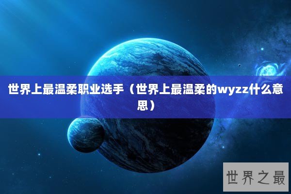 世界上最温柔职业选手（世界上最温柔的wyzz什么意思）