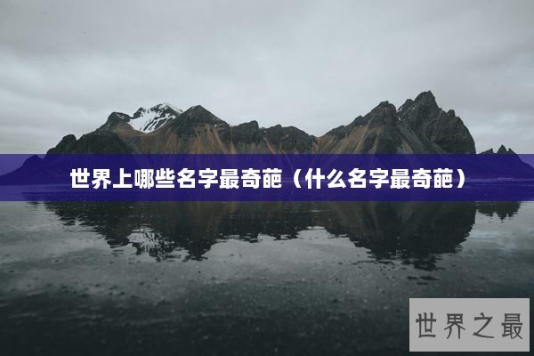 世界上哪些名字最奇葩（什么名字最奇葩）