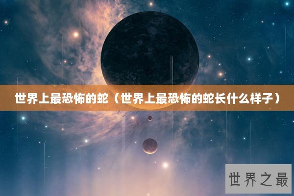 世界上最恐怖的蛇（世界上最恐怖的蛇长什么样子）