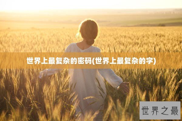 世界上最复杂的密码(世界上最复杂的字)